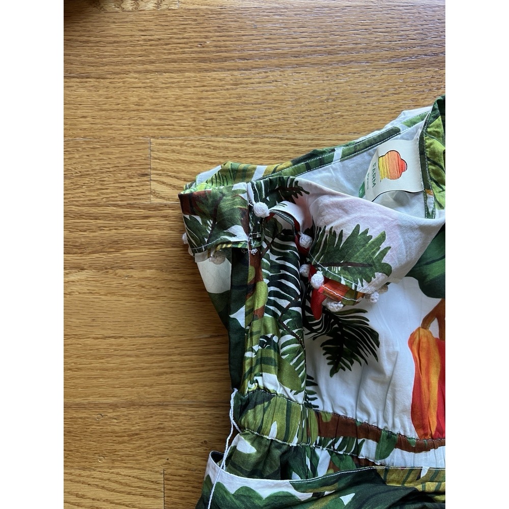 Farm Rio Mixed Flowery Madi Colorful Ruffle‎ One Shoulder Slip Dress Size Med - Picture 14 of 16